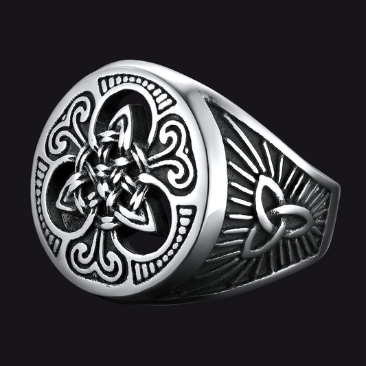 Viking Celtic Knot Signet Ring for