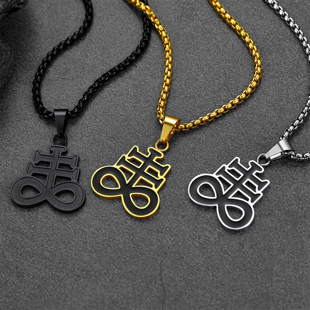 Satanic Leviathan Cross Necklace for