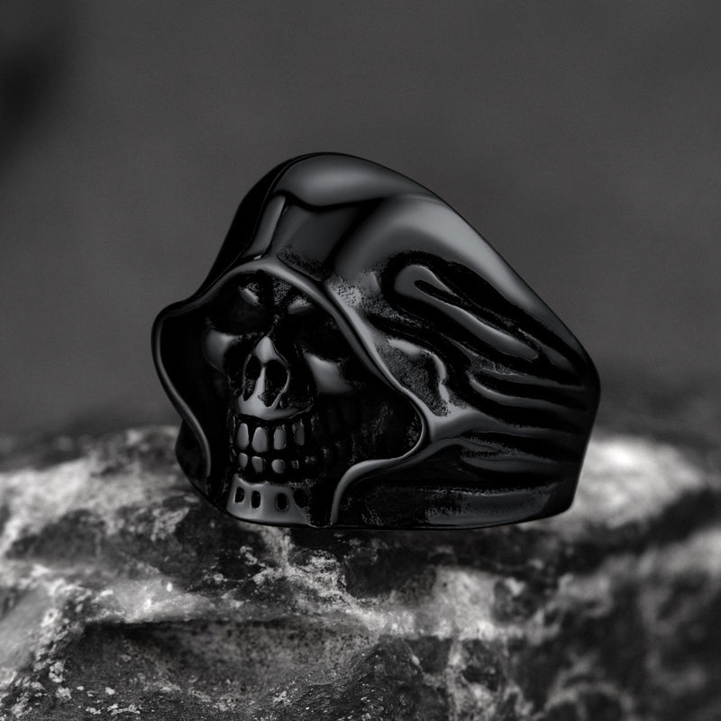 Gothic Grim Reaper Skull Ring for in Stainless Steel