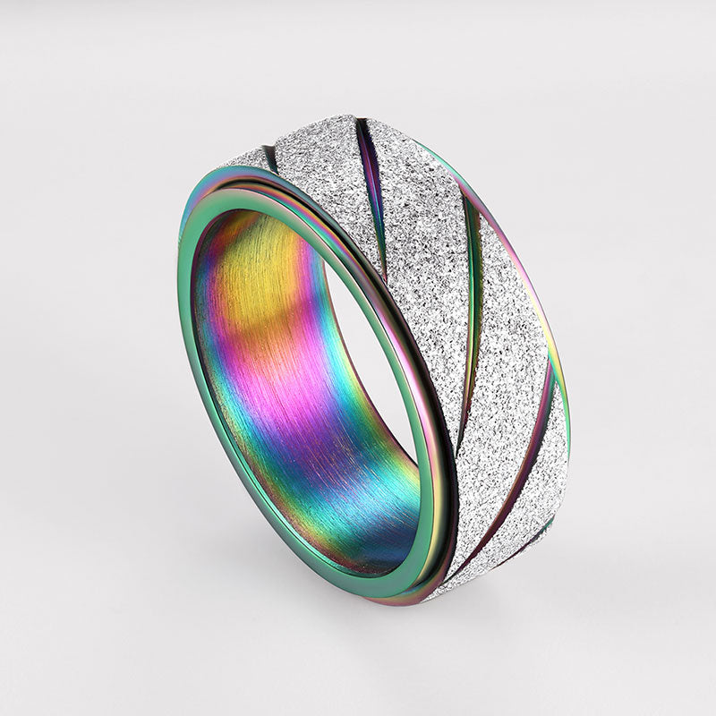 Rotatable Fidget Ring for Anxiety Stainless Steel