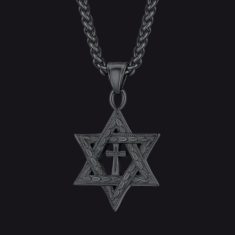 Jewish Star of David Cross Necklace for