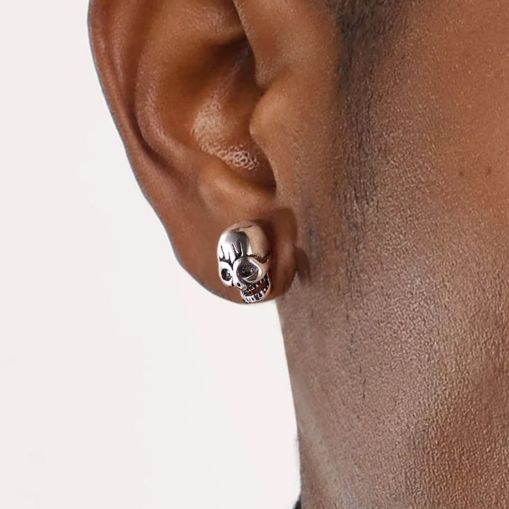 Gothic Skull Stud Earrings for Halloween Gift