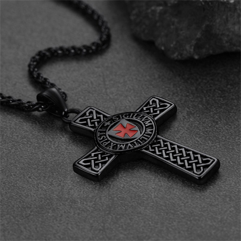 Cuban Chain & Celtic Cross Necklace Set for