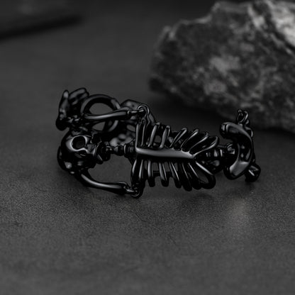 Faithheart Stainless Steel Body Skull Skeleton Bracelet for