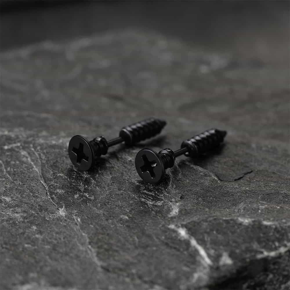 Screw Back Stud Earrings Set of 3 Pairs for