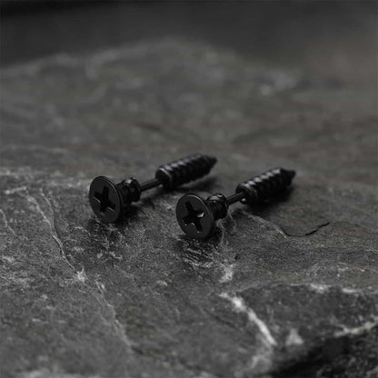 Screw Back Stud Earrings Set of 3 Pairs for