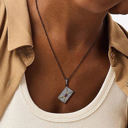 Personalized Picture Envelope Necklace With Birthstone & Cz Gifts for Mom