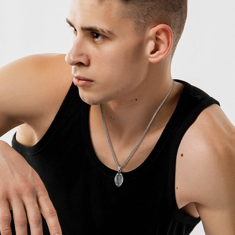 3d American Football Pendant Necklace for