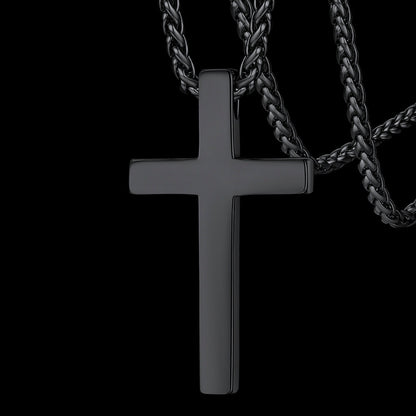 Christian Engraved Plain Cross Necklace Pendant for