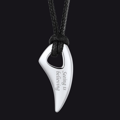 Norse Viking Wolf Tooth Spear Pendant Necklace for