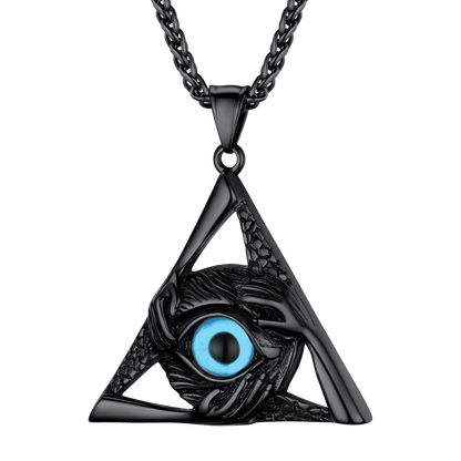 Triangle Third Evil Eye Necklace All-seeing Pendant