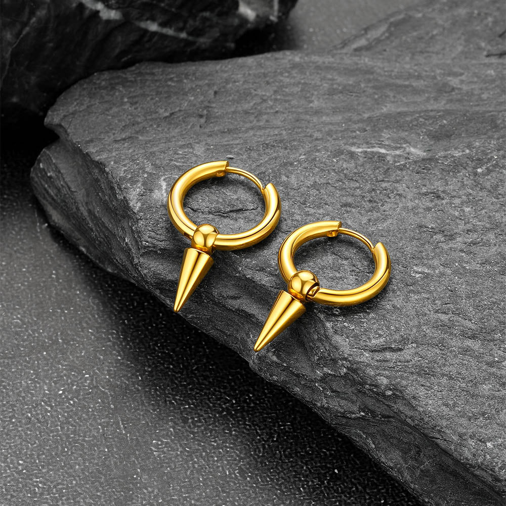 Punk Spike Huggie Hoop Earrings for