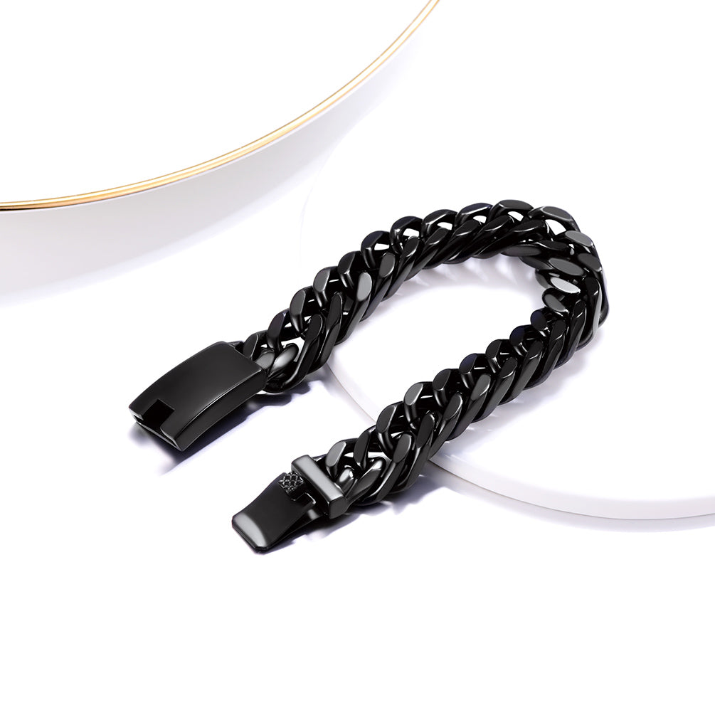 Custom Id Engraved Miami Cuban Link Chain Bracelet for