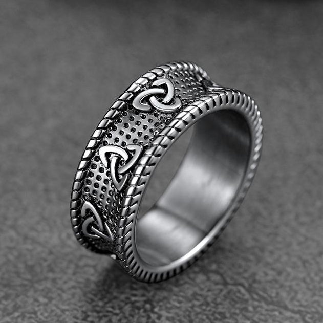 Viking Celtic Knot Stainless Steel Band Ring for