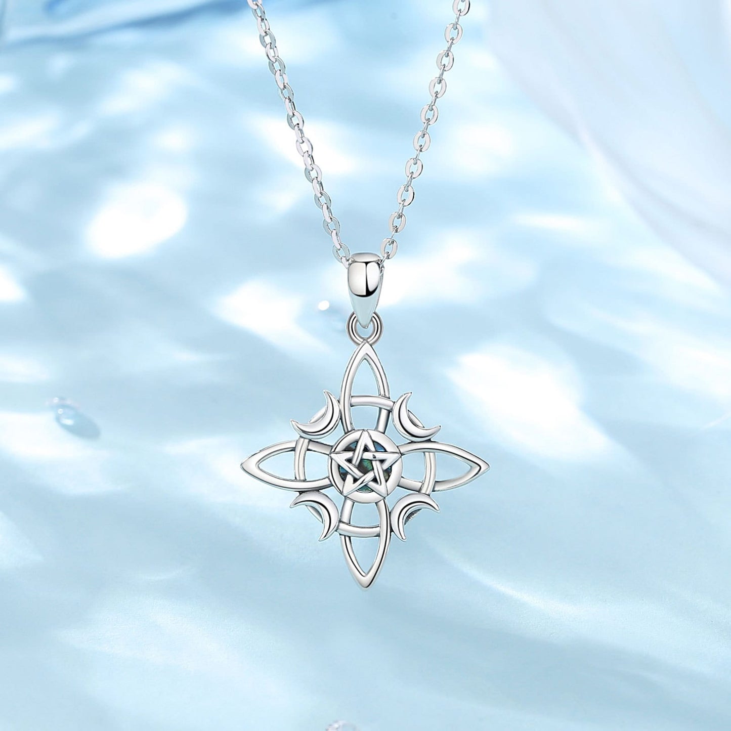 Pentacle Witches Knot Protection Necklace
