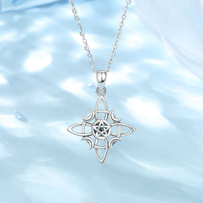 Pentacle Witches Knot Protection Necklace