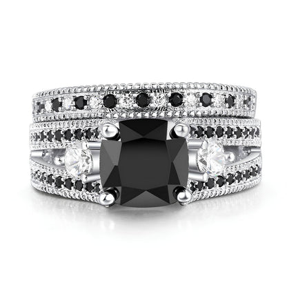 Obsidian Crown of the Veil Ring