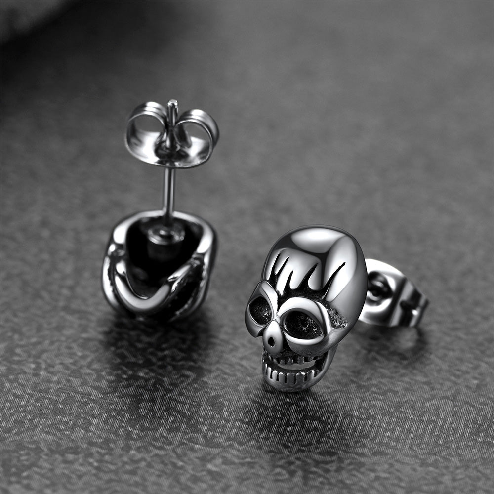 Gothic Skull Stud Earrings for Halloween Gift