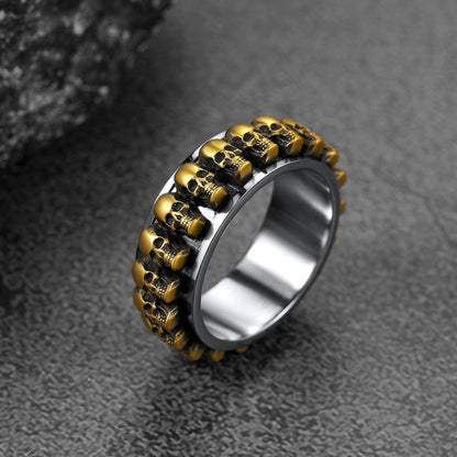 Gothic Skull Ring Anxiety Fidget Ring for