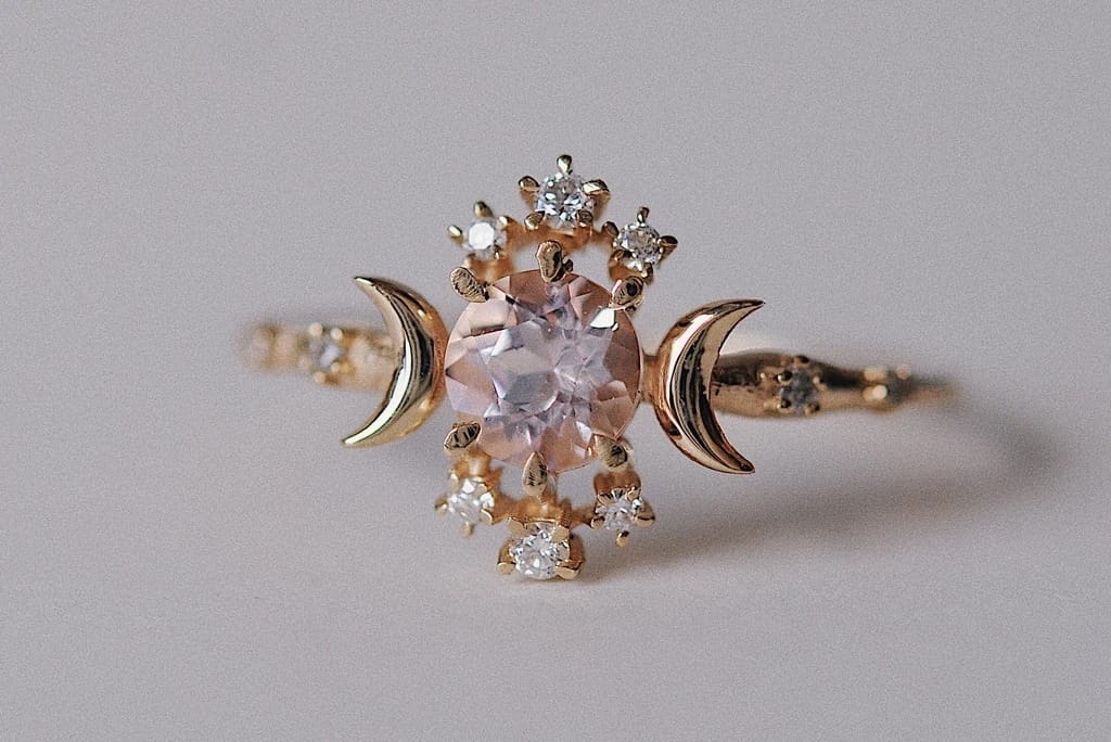 Triple Goddess Star Crystal Ring