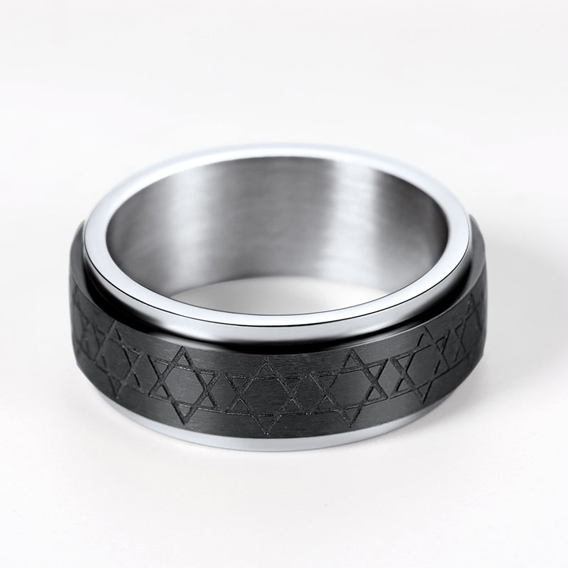 Star of David Spinner Anxiety Ring for