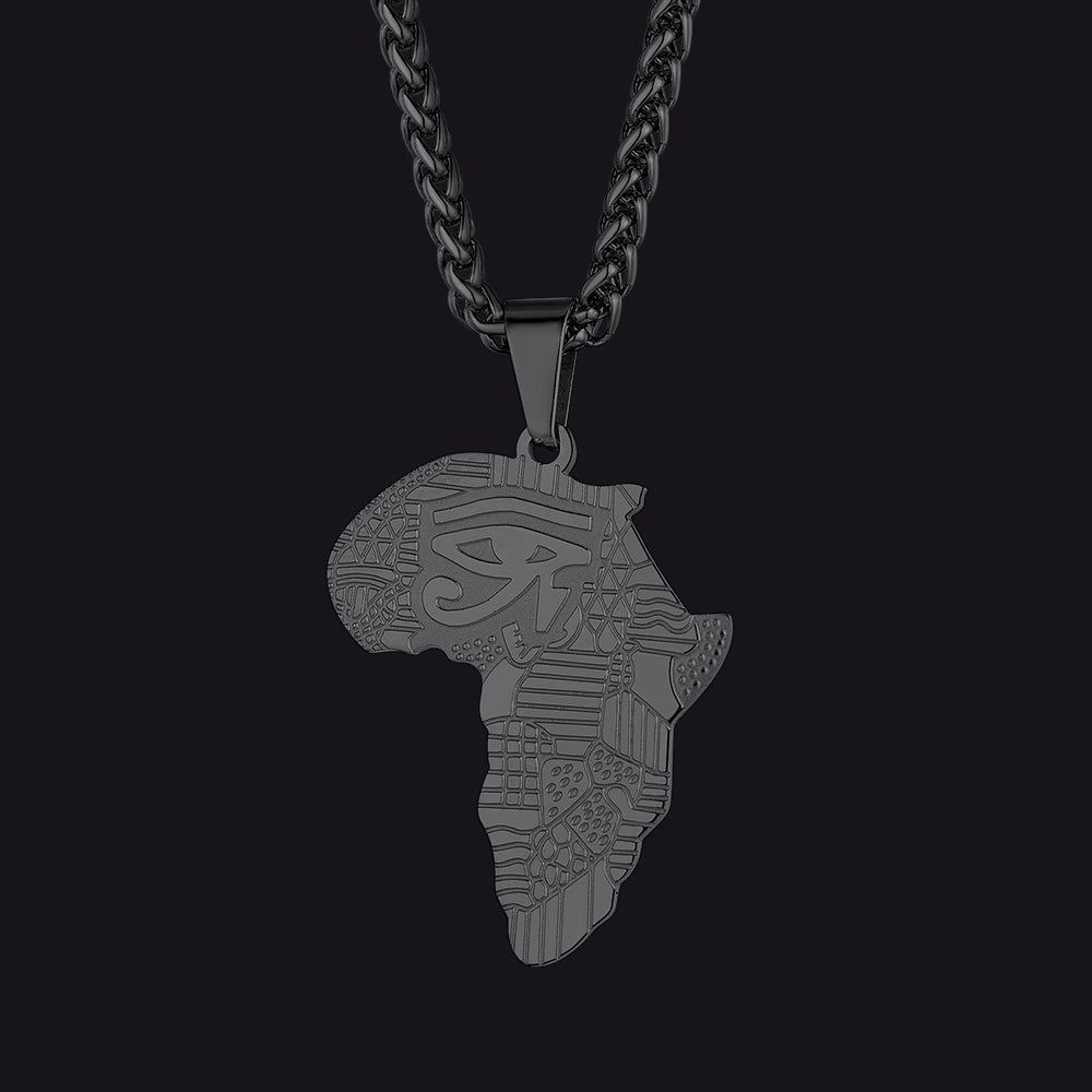 African Map Eye of Horus Necklace for