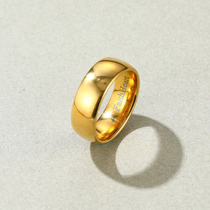 Polished Gold Tungsten Carbide Doom Band Ring for 4mm/6mm/8mm Width