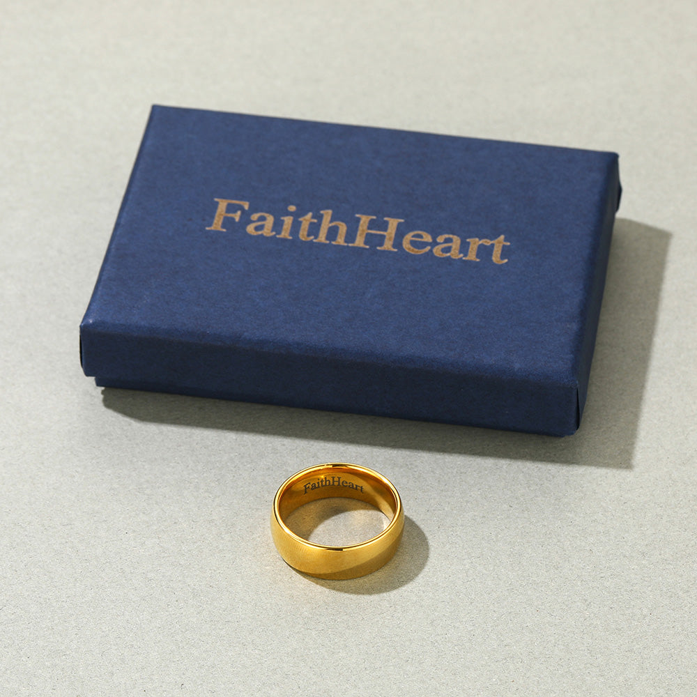 Polished Gold Tungsten Carbide Doom Band Ring for 4mm/6mm/8mm Width