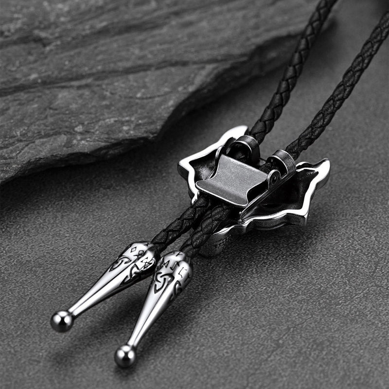 Norse Viking Celtic Wolf Leather Bolo Ties for