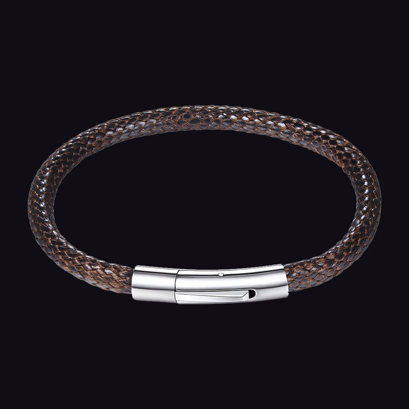 Clasp Braided Genuine Leather Bracelet Birthday Gift for