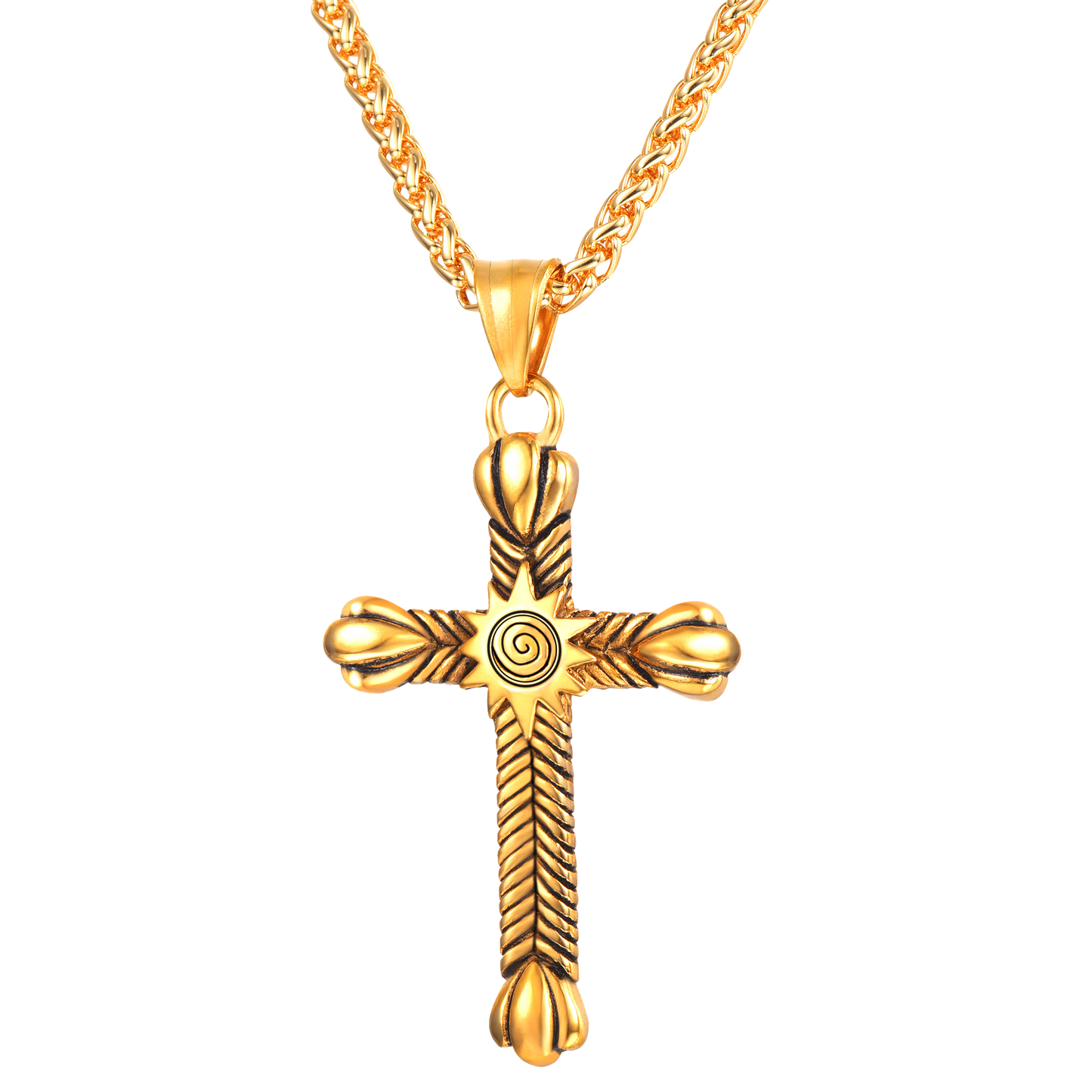 Stainless Steel Cross Crucifix Necklace for