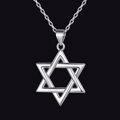 Sterling Silver Star of David Pendant Necklace for