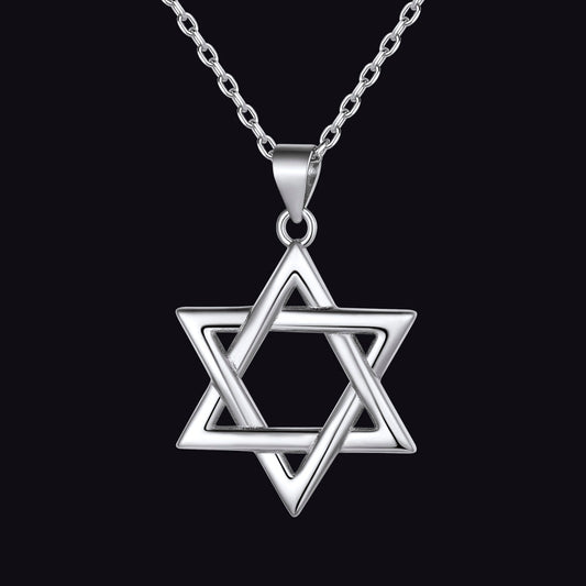 Sterling Silver Star of David Pendant Necklace for