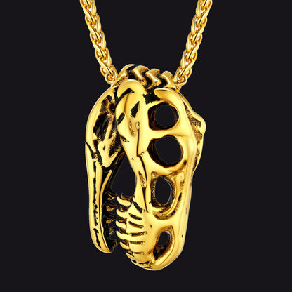 T-rex Dinosaur Skull Head Necklace Pendant for