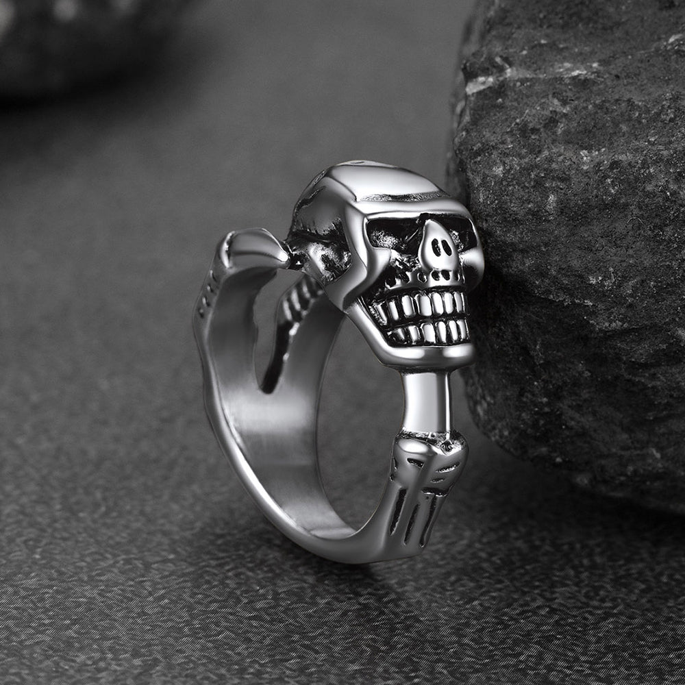 Faithheart Gothic Skull Ring Biker Ring for