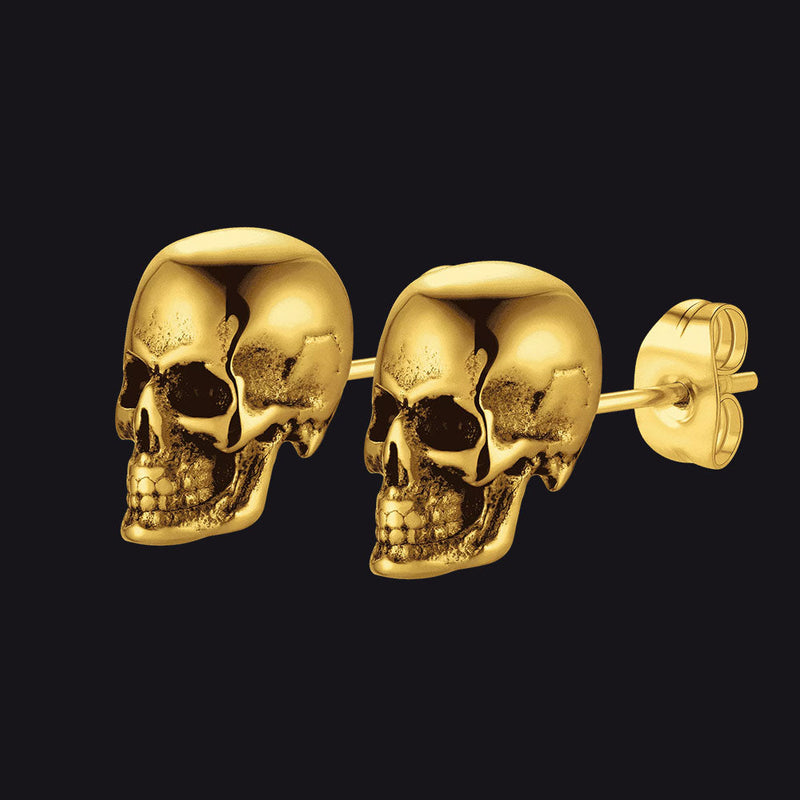 Gothic Punk Skull Stud Earrings for