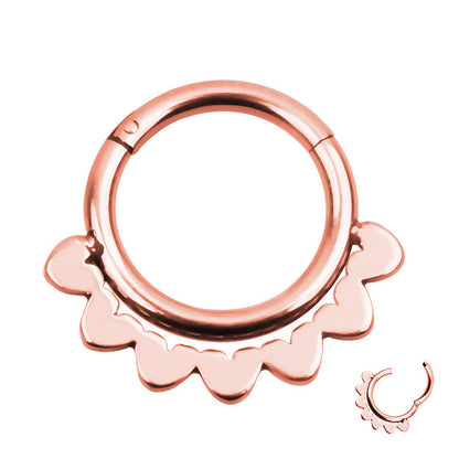 1pc Double Layers Steel Clicker / Segment Nose Hoop Rings / Alternative Hinged Ear Nose Piercing