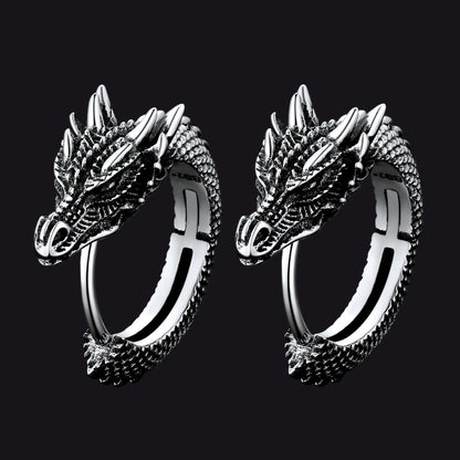Punk Small Dragon Hoop Earrings for