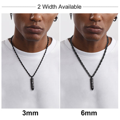 Twisted Rope Link Chain Stainless Steel Necklace for