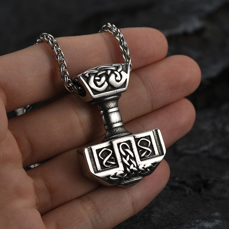 Faithheart Norse Viking Thor's Hammer Necklace Mjolnir Pendant for