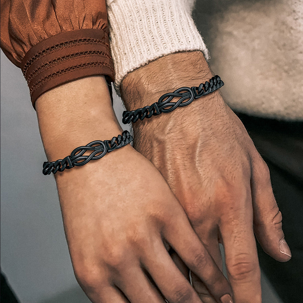 Infinity Love Knot Cuban Link Chain Bracelet for
