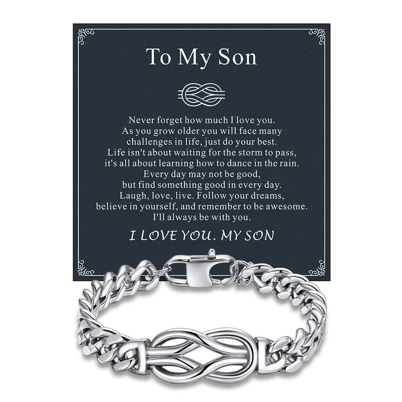 To My Love Infinity Love Knot Cuban Chain Bracelet for Couple