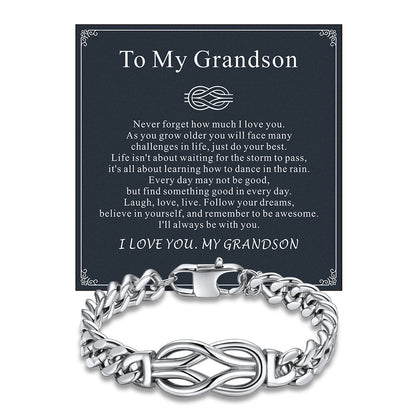 To My Love Infinity Love Knot Cuban Chain Bracelet for Couple