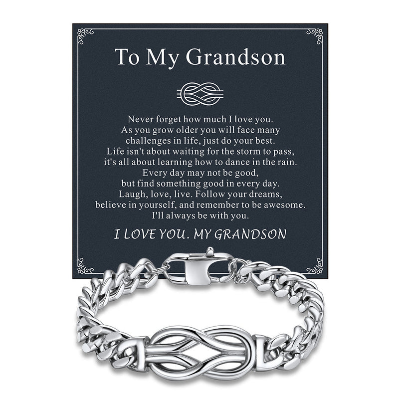 Infinity Love Knot Cuban Link Chain Bracelet for