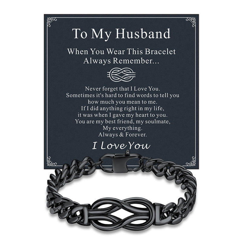 Infinity Love Knot Cuban Link Chain Bracelet for