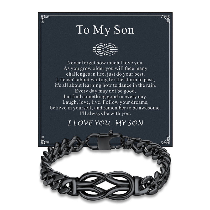Infinity Love Knot Cuban Link Chain Bracelet for