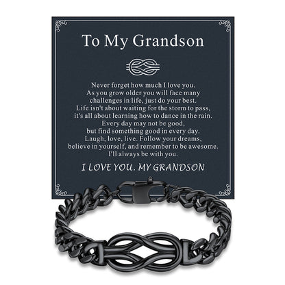 To My Love Infinity Love Knot Cuban Chain Bracelet for Couple