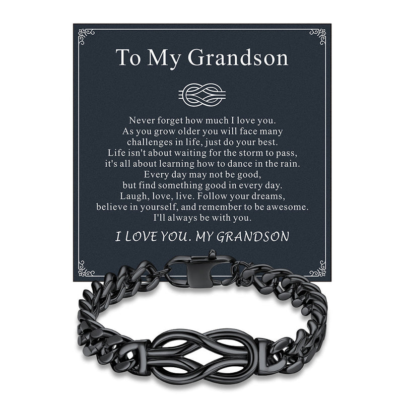 Infinity Love Knot Cuban Link Chain Bracelet for