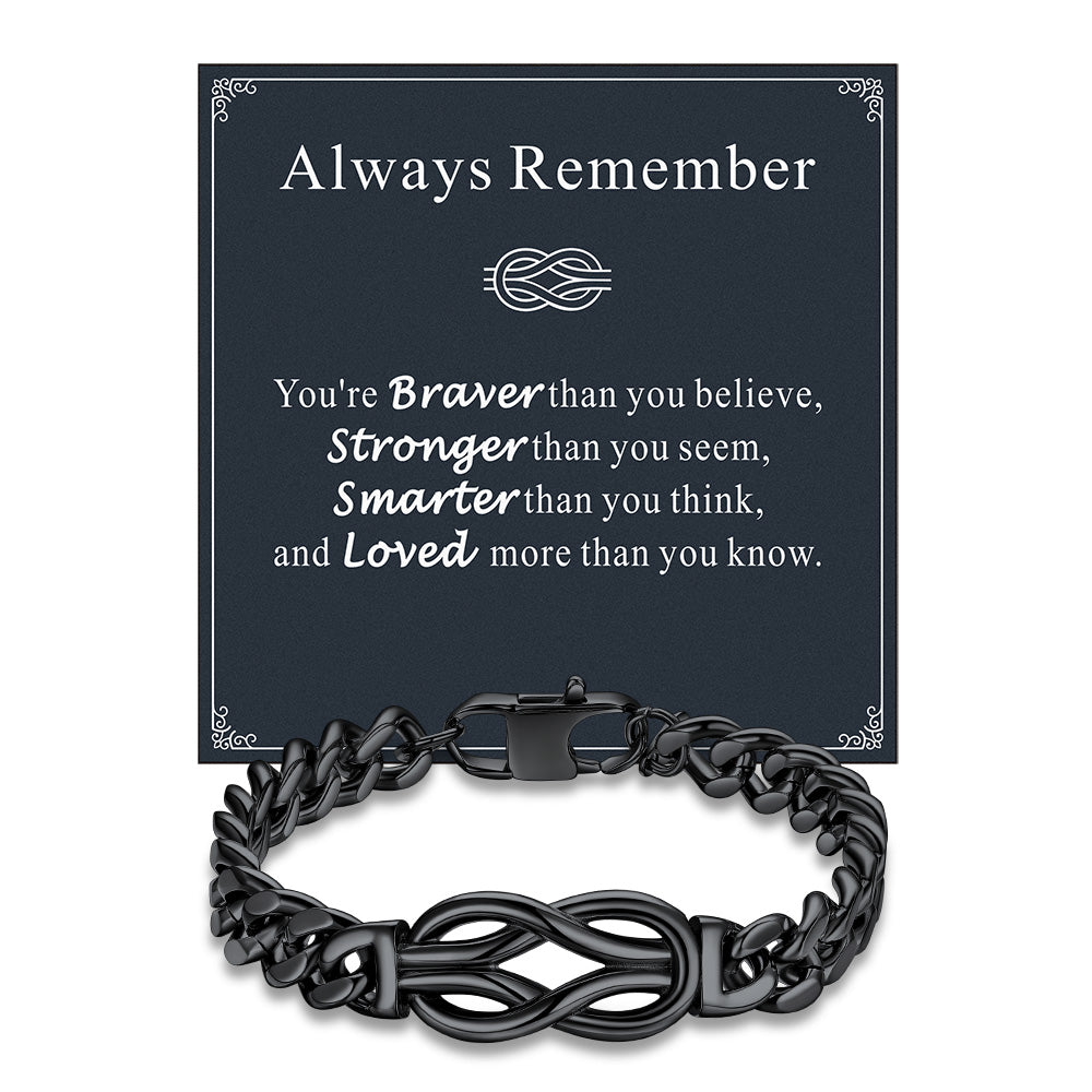 Infinity Love Knot Cuban Link Chain Bracelet for