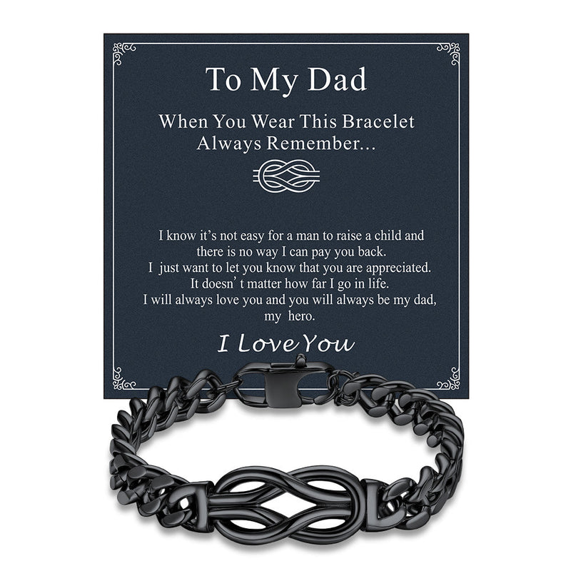Infinity Love Knot Cuban Link Chain Bracelet for